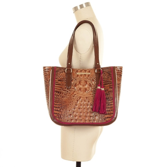 SOLD Brahmin Medium Lena Tote Toasted Almond Hayes - Picture 7 of 7